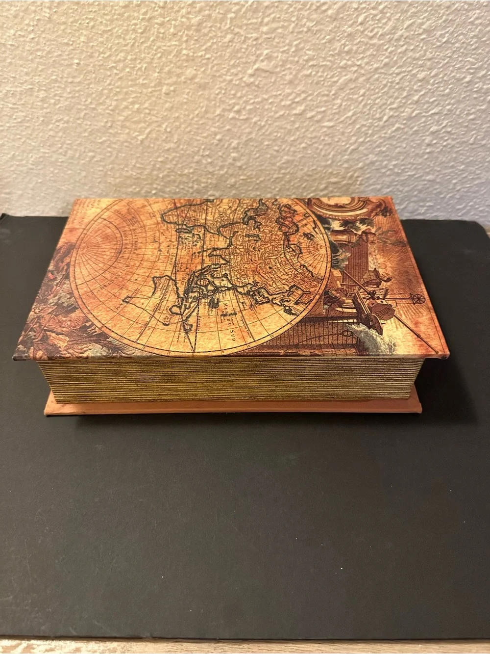 Vintage Map Decorative Storage Box Hollow Book - Secret Compartment